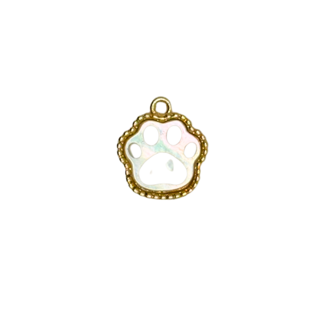 Mother of Pearl Pet Paw Charm