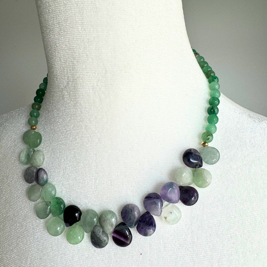 Green and Purple Flourite Necklace