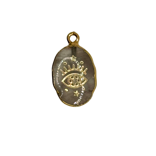 Irregular Gray Evil Eye Charm
