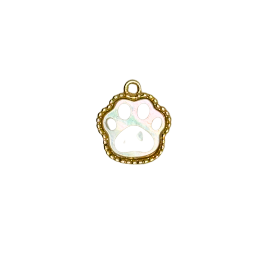 Mother of Pearl Pet Paw Charm