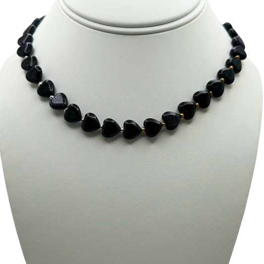 Tell it to my Navy Blue Heart Necklace